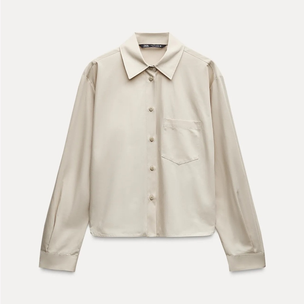 NWOT ZARA SATIN EFFECT SHIRT